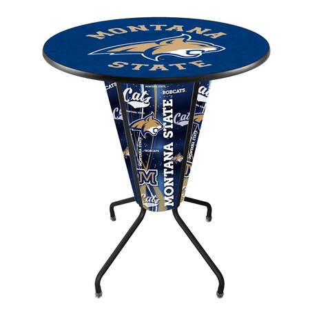 Holland Bar Stool Co Lighted 42" Black Montana State Pub Table L218B42MontSt36RMontSt